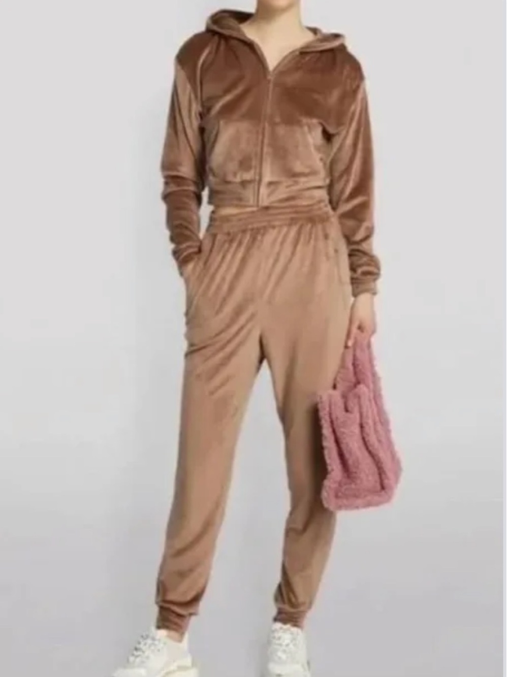 Skims Brown Velour Jogger Set - Women small